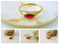златен пръстен с рубин с форма МАРКИЗЕТ - 1.82 гр. размер 59