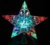 20 см. диаметър Коледна светеща ЛЕД / LED коледна звезда, неонови ярки светодиодни цветове, снимка 1