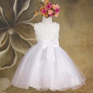 детска официална празнична обемна рокля бяла с пандела кръщене , снимка 1 - Детски рокли и поли - 16164783