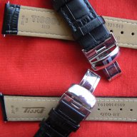 Кожени черни каишки Tissot 20мм., снимка 4 - Каишки за часовници - 17558246