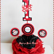 Украса за детски рожден ден с Мини Маус червено, снимка 3 - Други - 16880194