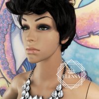 Къс Черен Модел Перука с Вдигнат Бретон ELESSA Код 7713, снимка 5 - Аксесоари за коса - 25918786