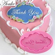 Thank You надпис Благодаря голяма табела в рамка силиконов молд форма декорация торта шоколад фондан, снимка 2 - Форми - 18364993