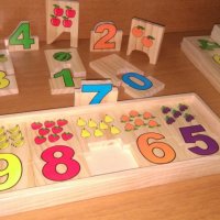 Големи дървени числа с плодове пъзел в кутия за най малките, снимка 4 - Образователни игри - 25012778