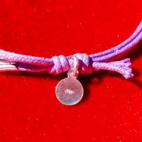 Виолетова сребърна гривна, снимка 2 - Гривни - 19281304