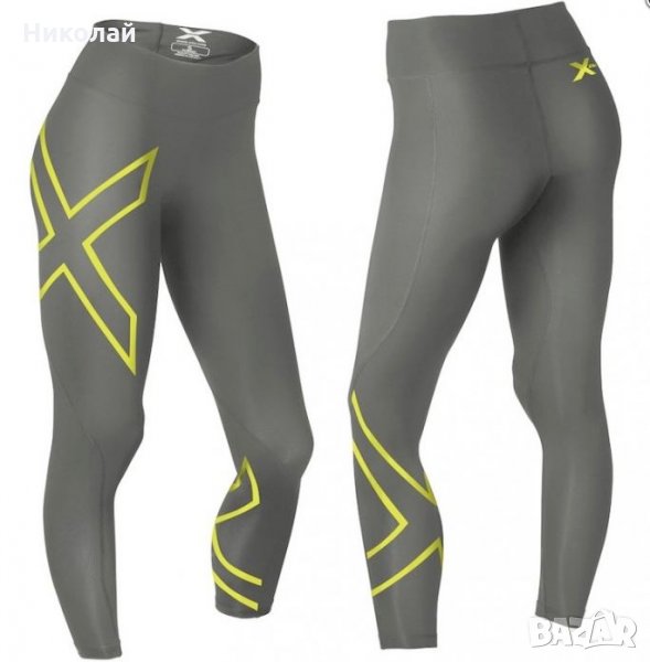 2xu mid rise compression tights W slate-lime, снимка 1