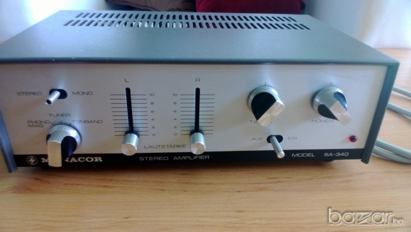 monacor sa-340-stereo amplifier-внос швеицария, снимка 1