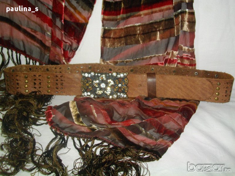 Невeроятен декориран колан за дънки"Маrk" by M J leather / естествена кожа , снимка 1