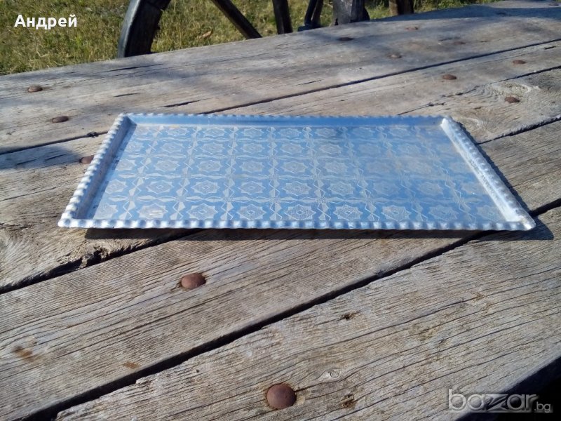 Алуминиев поднос с орнаменти, снимка 1