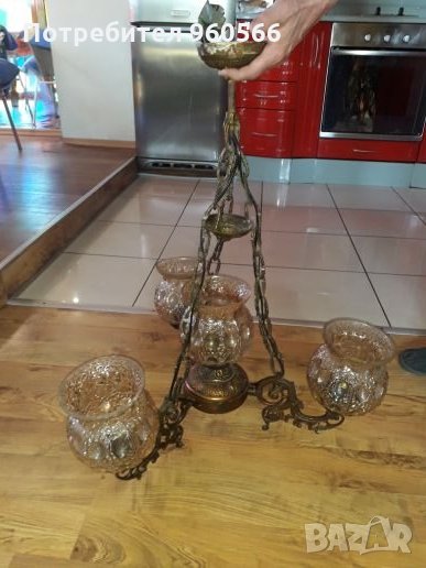 Стар полилей,  с медна основа , снимка 1