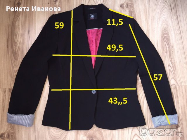 Дамско сако BERSHKA оригинал, размер L, черно с цикламен хастар , НОВО!!, снимка 5 - Сака - 11049676
