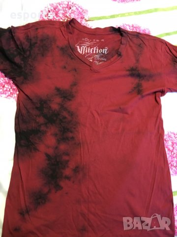 Мъжка тениска AFFLICTION Standard Series (стандартна серия) Red Distressed Dark Lava Wash S Small, снимка 2 - Тениски - 25983030
