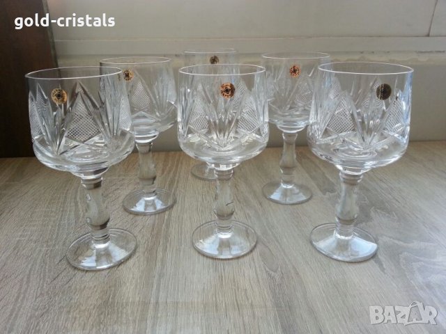 Кристални чаши за вино гравирани, снимка 6 - Антикварни и старинни предмети - 22330718