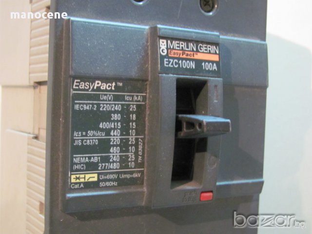 Автоматичен Прекъсвач EEasy Pact 100A MERLIN GERIN EZC100N3100, снимка 2 - Друга електроника - 9110972