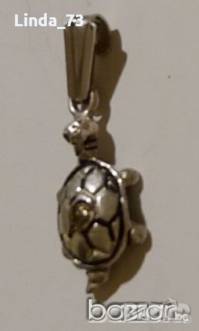 Среб.медальон-костенурка с циркон-проба-925. Закупен от Италия., снимка 4 - Колиета, медальони, синджири - 21774827