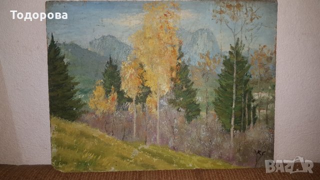 Стара авторска картина, снимка 2 - Картини - 24631595