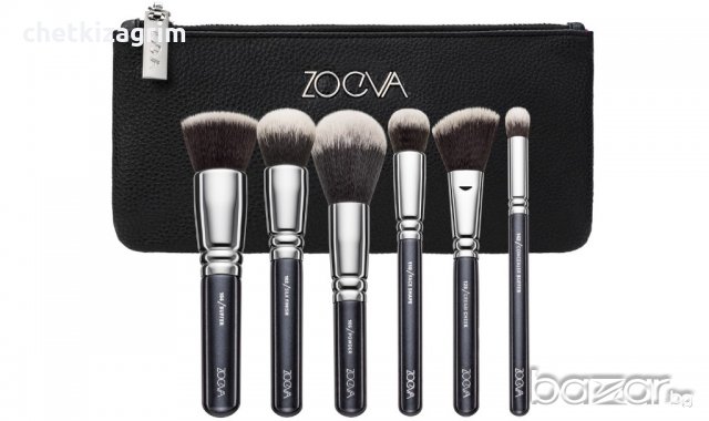 6 бр. Оригинални немски четки за грим ZOEVA, ВЕГАН СЕТ ЗА ЛИЦЕ!  