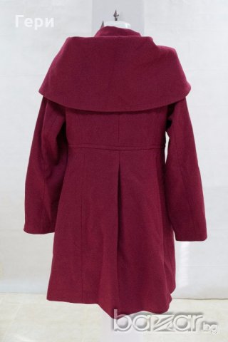Дамско палто във вишнав цвят марка Maya Zanotti	, снимка 2 - Палта, манта - 18233726
