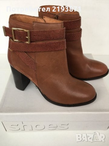 Нови естествена кожа боти цвят коняк Topshop номер 40, снимка 2 - Дамски боти - 24360085