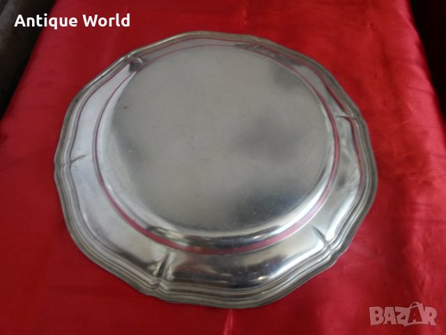 Стар ПОСРЕБРЕН Поднос , Табла ,Чиния, снимка 3 - Антикварни и старинни предмети - 24294082
