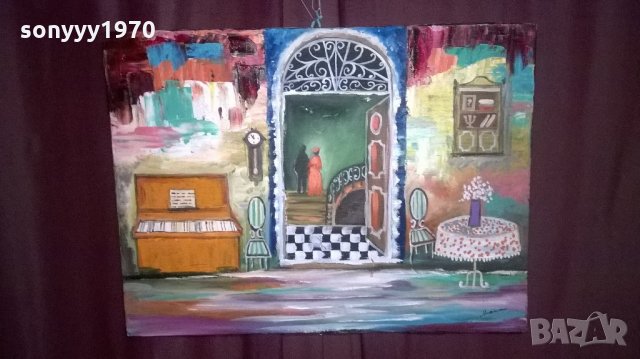 картина без рамка-каширано платно-маслени бои-10-40х30см, снимка 4 - Колекции - 21980945