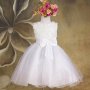 детска официална празнична обемна рокля бяла с пандела кръщене , снимка 1 - Детски рокли и поли - 16164783