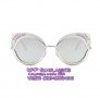 код 346 слънчеви очила сребърни огледални с кристали, снимка 1