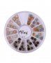Нежни холограмни перли в няколко цвята с метален обков, снимка 1 - Продукти за маникюр - 18472668