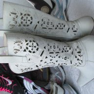 летни ботуши Laura Bellariva original White Summer Boots, N-37, естествена кожа,GOGOMOTO.BAZAR.BG®, снимка 12 - Дамски обувки на ток - 17046841