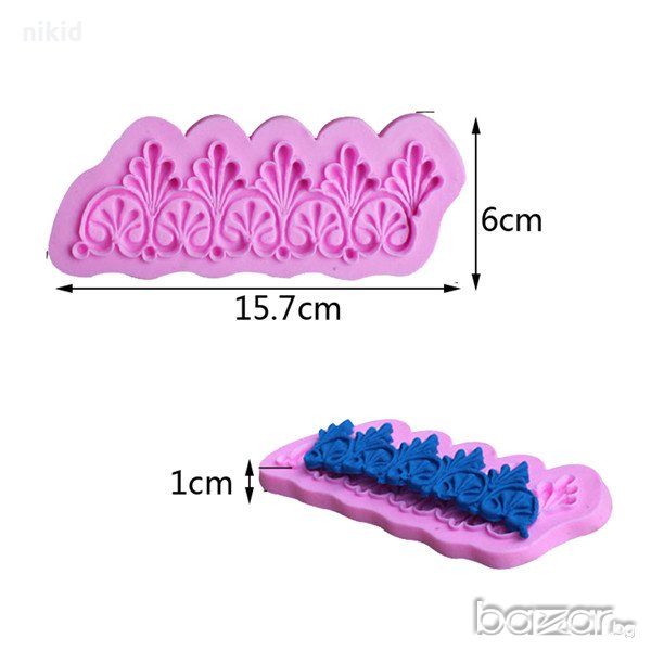 едностранни снопчета молд форма борд кант силиконова за декор украса торта фондан шоколад др, снимка 1