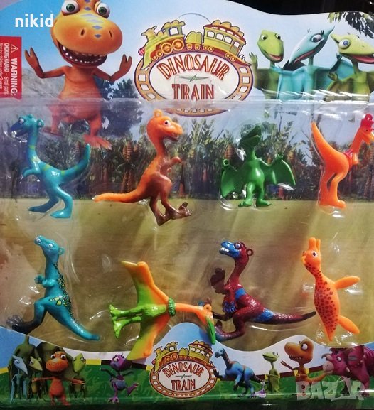 8 бр Dinosaur Train динозаври пластмасови фигурки PVC за игра и украса торта топер, снимка 1