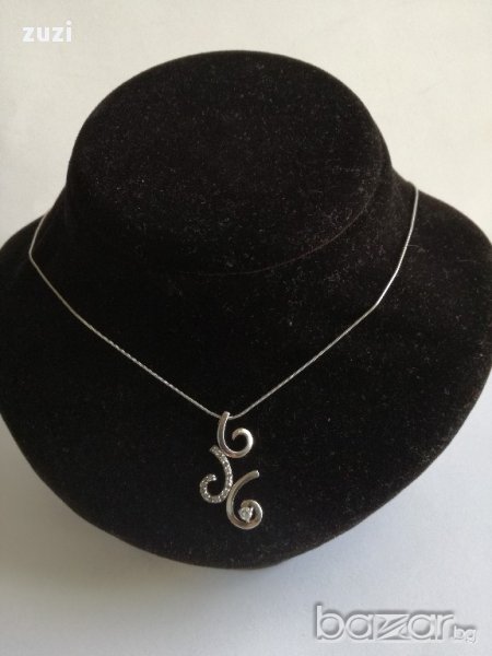  Сребърно колие с циркони  - 925 сребро , снимка 1