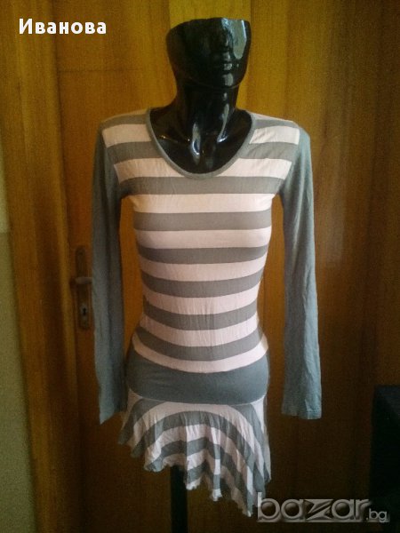 Туника в сиво и розово М, снимка 1