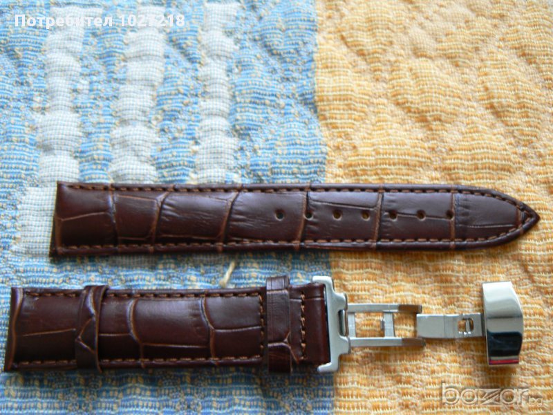  Кожена кафява каишка 20мм, снимка 1