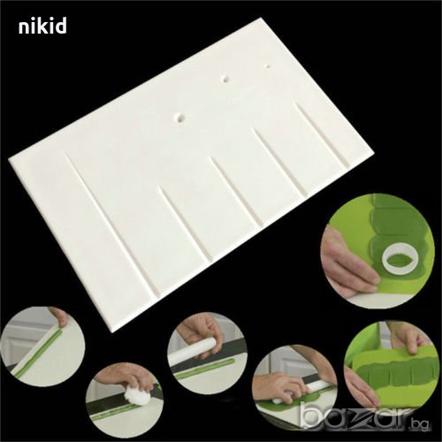 Незалепваща дъска пластмаса подложка с улеи за тел моделиране изработване стъбла листа цветя фондан , снимка 1