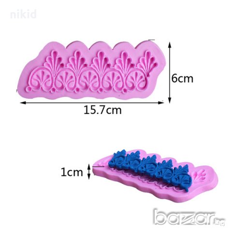 едностранни снопчета молд форма борд кант силиконова за декор украса торта фондан шоколад др