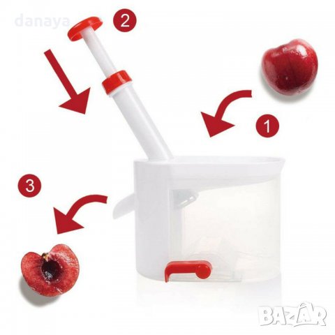 946 Машинка за вадене на костилки от череши маслини вишни костилковадачка, снимка 6 - Прибори за хранене, готвене и сервиране - 25520926