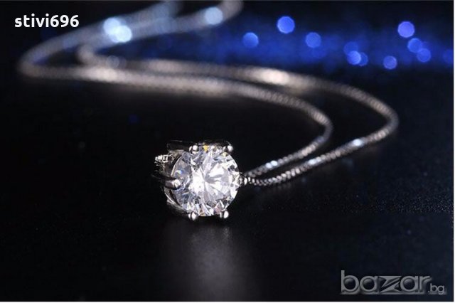 Колие Австрийски кубически цирконий 925 стерлинг.100 % Ново., снимка 6 - Колиета, медальони, синджири - 19977197