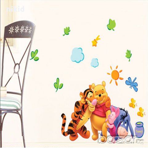 стикер постер за стена мечо пух и приятели лепенка декорация самозалепващ, снимка 2 - Други - 14624624