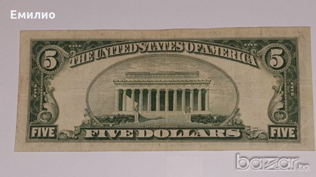 RARE $ 5 Dollars Silver Certificate 1934-C Rare block L A, снимка 2 - Нумизматика и бонистика - 16987717