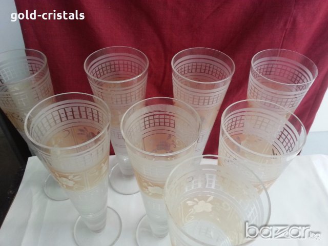Ретро стъклени чаши вази , снимка 4 - Антикварни и старинни предмети - 20535443