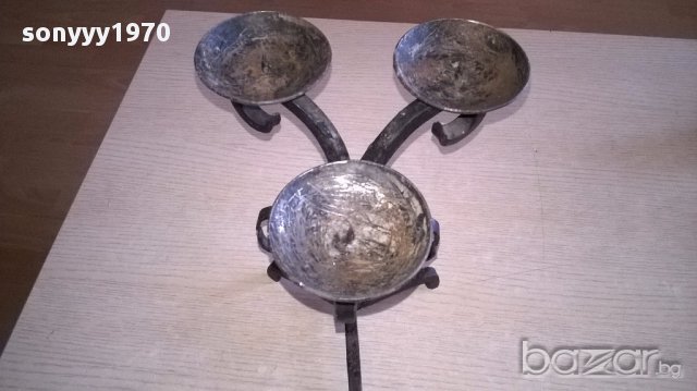 Ретро свещник-27х20х20-ковано желязо, снимка 12 - Антикварни и старинни предмети - 17943295