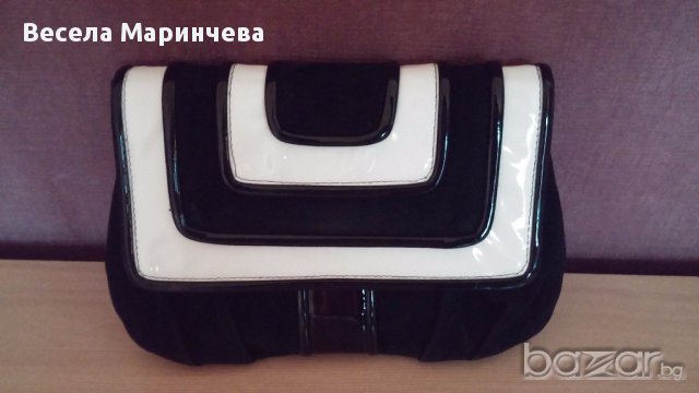 чанта клъч бяло и черно, снимка 1 - Чанти - 16824714