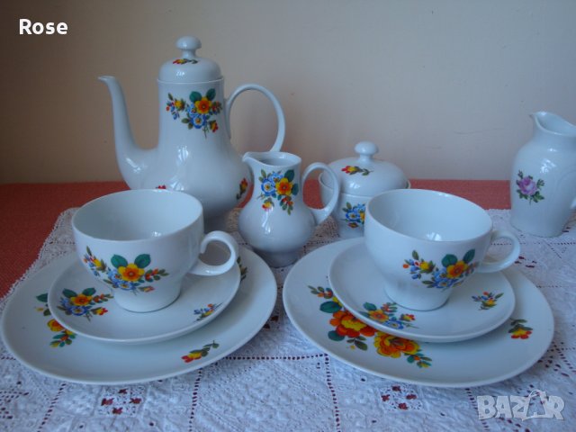 Сервиз за двама за чай/кафе - Kahla „Made in GDR“, снимка 9 - Сервизи - 24608541