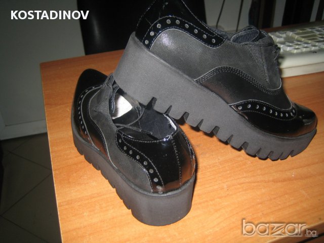 Дамски обувки естествена кожа/естествен лак черни, снимка 5 - Дамски обувки на ток - 17610322