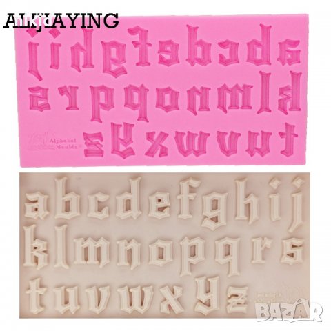Малки рок стил Букви Латиница Азбука  силиконов молд форма за украса торта с фондан шоколад декор