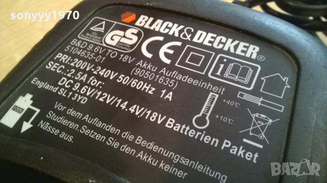 black&decker battery charger+black&decker battery-внос швеицария, снимка 11 - Винтоверти - 23825707
