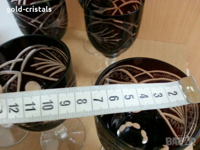 кристални чаши цветен кристал, снимка 6 - Антикварни и старинни предмети - 25769741