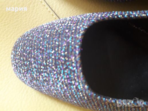 Zara блестящи обувки с нисък ток, снимка 4 - Дамски ежедневни обувки - 25513848