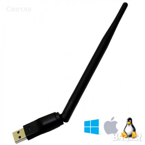 WiFi адаптер MediaTek MT7601 USB с антена 5dB. Мрежова карта. Wireless
